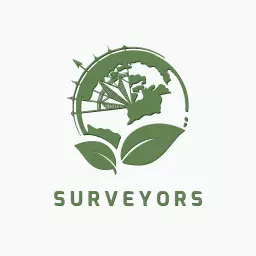 Green Nature and Technology Blend Representing Surveyors Logo Template