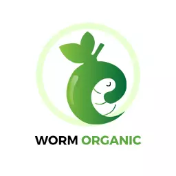 Green Organic Logo Showcasing Healthy Worm Elements Logo Template