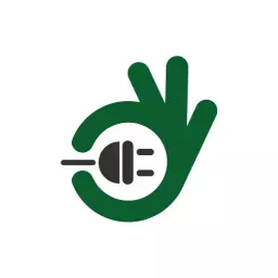 Green Plug Design Symbolizing Innovative Electronics Logo Template