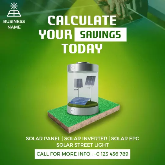 Green Solar Energy Savings Calculator Ad Template