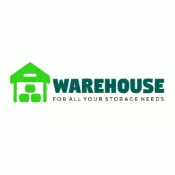 Green Storage Facility Representing Modern Warehouse Logo Template