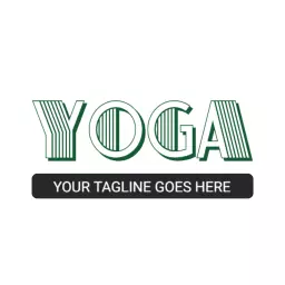 Green Stripe Design Emphasizing Yoga Wellness Wordmark Logo Template