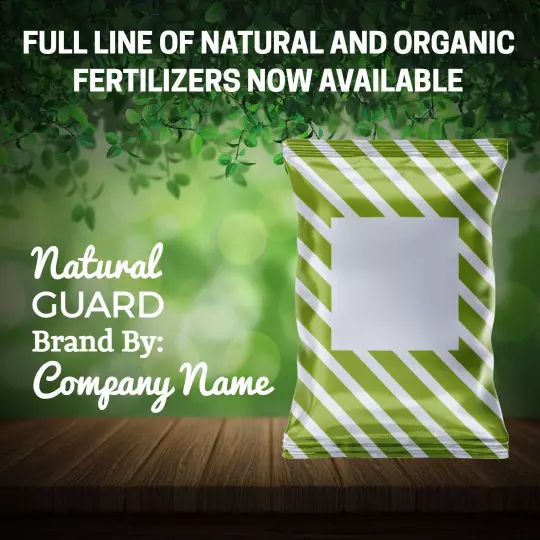 Green Striped Organic Fertilizer Packaging Promotion Ad Template