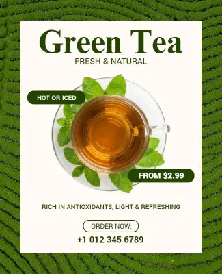 Green Tea Promotion Poster Template