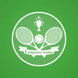 Green Tennis Theme Celebrating Champions Sports Logo Template