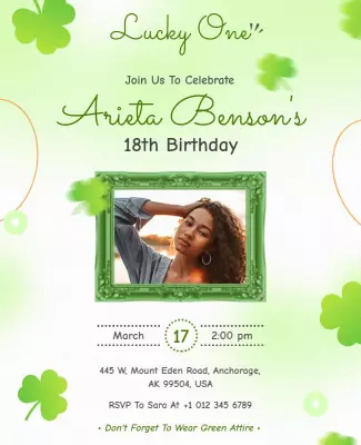 Green Theme 18th Birthday Celebration Flyer Template