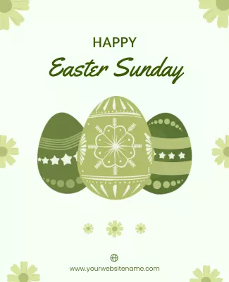 Green Theme Easter Sunday Celebration Flyer Template