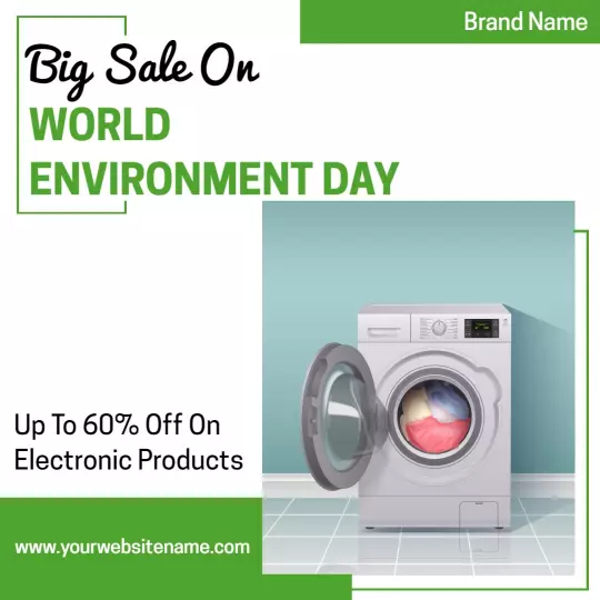 Green Themed World Environment Day Electronic Sale Ad Template
