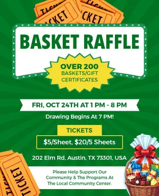 Green Ticket-Themed Basket Raffle Event Poster Template