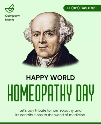 Green Tribute for Happy World Homeopathy Day Poster Template
