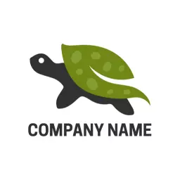 Green Turtle Design with Leaf Elements for Sustainable Living Logo Template