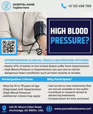 Green White and Bunting High Blood Pressure Flyer Template