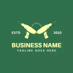 Green Workshop Design Featuring Tools for Creative Projects Logo Template