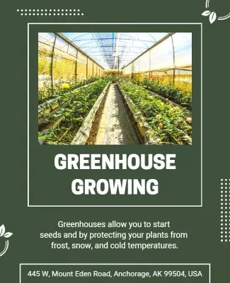 Greenhouse Plant Cultivation and Growth Tips Poster Template