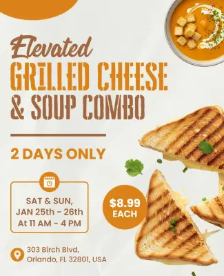 Grilled Cheese and Soup Special Flyer Template