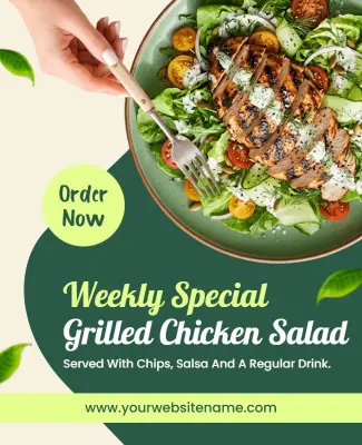 Grilled Chicken Salad Promotion Flyer Template