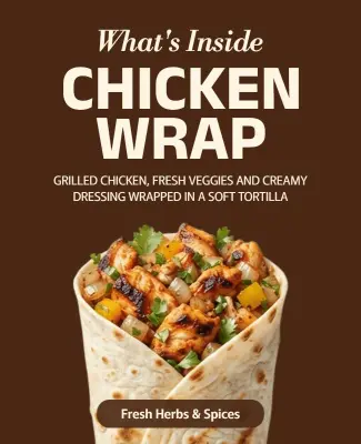Grilled Chicken Wrap Food Poster Template
