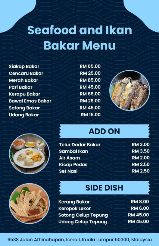 Grilled Fish and Seafood Delicacies Featuring Fresh Flavors Seafood Menu Template