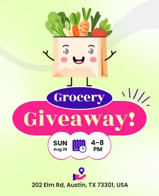 Grocery Giveaway Event Flyer Template