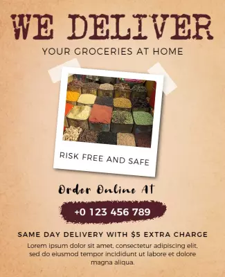 Home Delivery Service Grocery Flyer Template