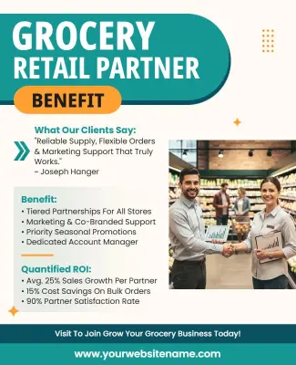 Grocery Retail Partner Benefit Flyer Template