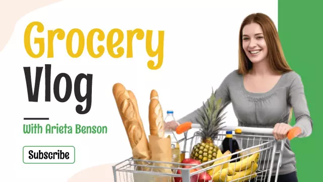 Grocery Shopping Adventure VLog YouTube Thumbnail Template