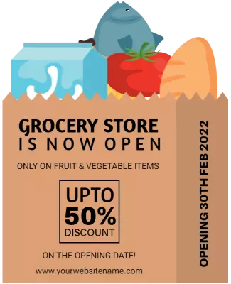 Grocery Store Grand Opening Discount Flyer Template