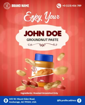 Groundnut Paste Product Promotion Flyer Template