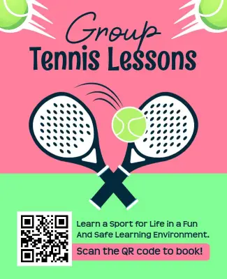 Group Tennis Lessons Promotional Flyer Template