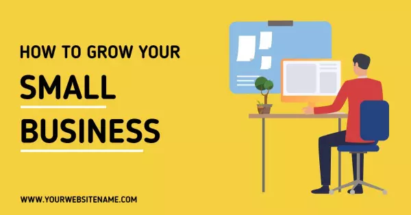 Growing a Small Business with Workspace Setup Tips Banner Template