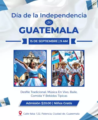 Guatemalan Independence Day Celebration Flyer Template
