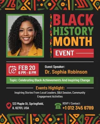 Guest Speaker Event Black History Month Flyer Template