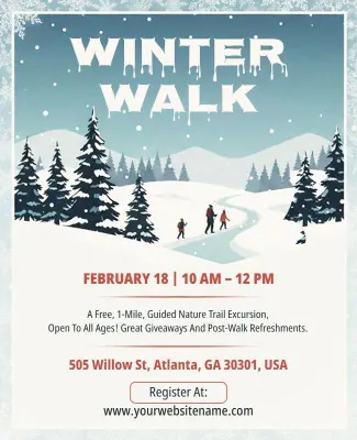 Guided Winter Nature Walk Event Flyer Template