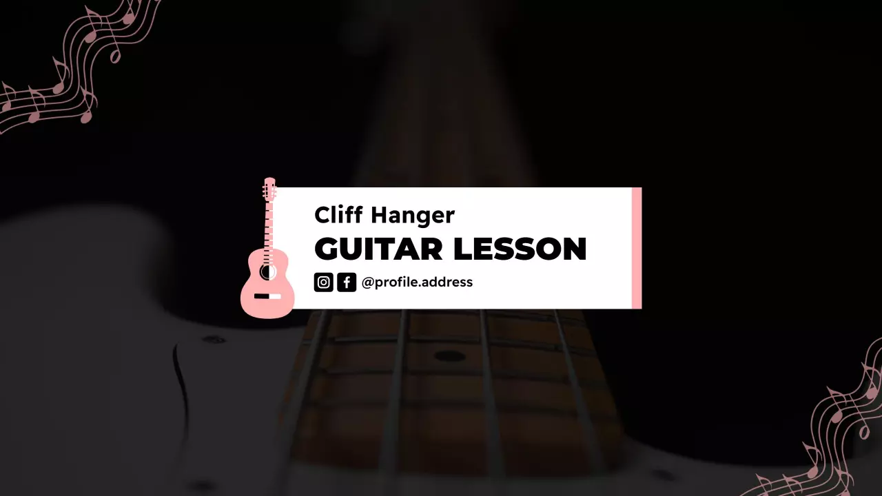 Guitar Lesson with Elegant Musical Notes YouTube Banner Template