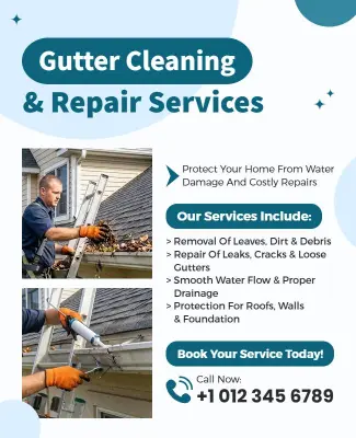 Gutter Cleaning and Repair Services Poster Template