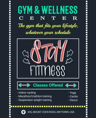 Gym and Wellness Classes Flyer Template