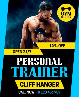 Gym Center Personal Trainer Offer Flyer Template