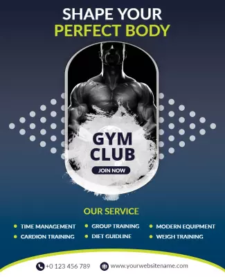 Gym Fitness Training Promotional Flyer Template