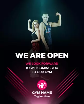 Gym Opening Announcement Flyer Template