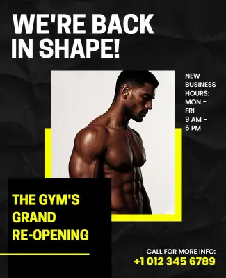 Gym Reopening Promotion Poster Template