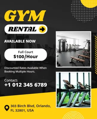 Gym Space Rental Promotion Flyer Template
