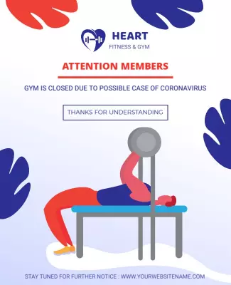 Gym Temporary Closure Announcement Flyer Template
