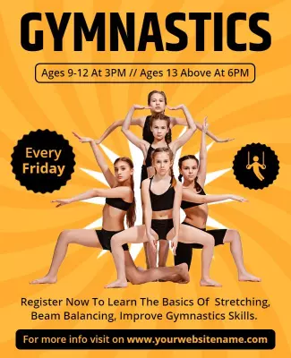 Gymnastics Skills Training Workshop Flyer Template