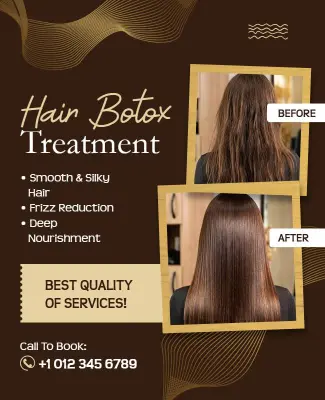 Hair Botox Treatment Salon Service Poster Template