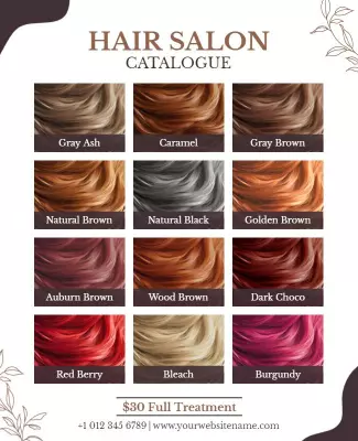 Hair Color Catalogue Promotional Flyer Template