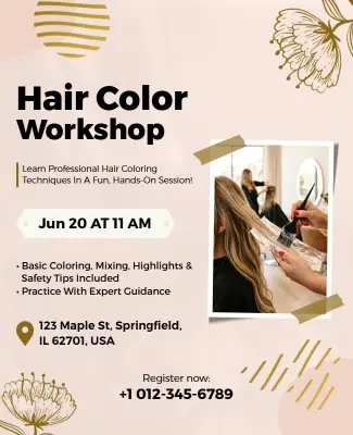 Hair Color Workshop Flyer Template