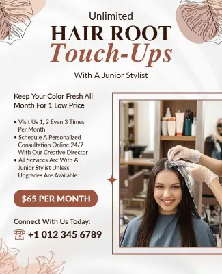 Hair Root Touch Ups Salon Service Poster Template