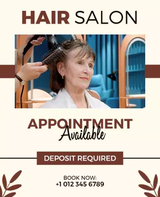 Chic Cream Hair Salon Appointment Booking Flyer Template