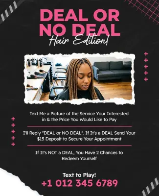 Hair Salon Deal or No Deal Promotion Flyer Template