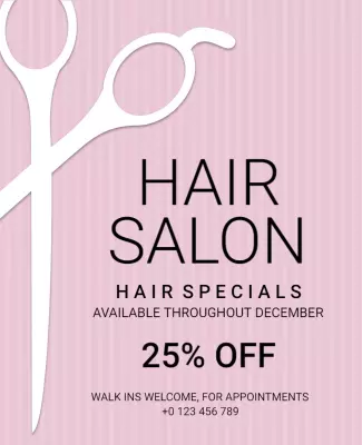 Hair Salon Discount Promotion Flyer Template